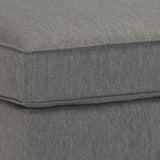 Benzara Wooden Polyester Upholstered Ottoman with Tapered Legs, Charcoal Gray BM209244 Gray Solid wood, fabric BM209244