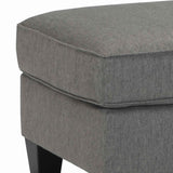 Benzara Wooden Polyester Upholstered Ottoman with Tapered Legs, Charcoal Gray BM209244 Gray Solid wood, fabric BM209244