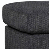 Benzara Wooden Polyester Upholstered Ottoman with Tapered Block Legs, Dark Gray BM209247 Gray Solid wood, Fabric BM209247