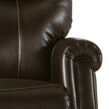 Benzara Leatherette Metal Frame Power Lift Recliner with Tufted Back, Brown BM209308 Brown Metal and Faux Leather BM209308