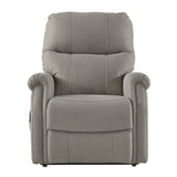 Fabric Upholstered Metal Frame Power Lift Recliner with Tufted Back, Gray