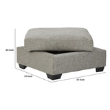 Benzara Wooden Ottoman with Textured Polyester Upholstery and Storage, Light Gray BM209315 Gray Wood, MDF and Fabric BM209315