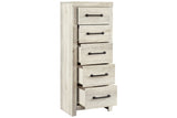 Benzara Grained 5 Drawer Wooden Chest with Bar Pull Handles, Distressed White BM209316 White Wood and Metal BM209316