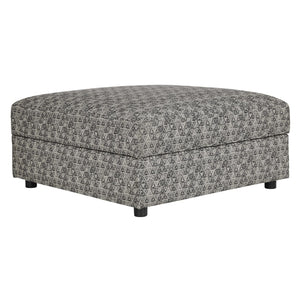 Benzara Contemporary Polyester Upholstered Ottoman with Storage, Gray and Black BM209319 Gray and Black Fabric and Wood BM209319