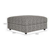 Benzara Contemporary Polyester Upholstered Ottoman with Storage, Gray and Black BM209319 Gray and Black Fabric and Wood BM209319