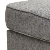 Benzara Wooden Ottoman with Polyester Upholstery and Nail Head Trims , Gray BM209338 Gray Wood, MDF and Fabric BM209338