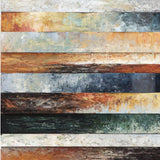 Benzara Plank Style Rectangular Wood and Metal Wall Decor, Multicolor BM209353 Multicolor Wood and Metal BM209353