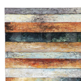 Benzara Plank Style Rectangular Wood and Metal Wall Decor, Multicolor BM209353 Multicolor Wood and Metal BM209353