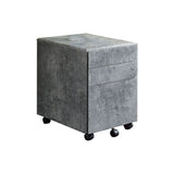 Contemporary Style File Cabinet with 3 Storage Drawers and Casters, Gray