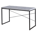 Benzara Sled Base Rectangular Table with X shape Back and Wood Top, White and Black BM209631 White and Black Solid Wood, Metal BM209631