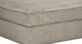 Benzara Wooden Ottoman with Hidden Storage and Tapered Block Legs, Gray BM209655 Gray Wood and Fabric BM209655