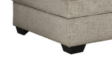 Benzara Wooden Ottoman with Hidden Storage and Tapered Block Legs, Gray BM209655 Gray Wood and Fabric BM209655