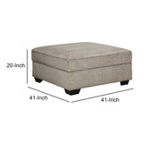 Benzara Wooden Ottoman with Hidden Storage and Tapered Block Legs, Gray BM209655 Gray Wood and Fabric BM209655