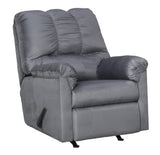 Benzara Fabric Upholstered Rocker Recliner with Tufted Backrest, Light Gray BM209659 Gray Wood, Metal and Fabric BM209659