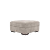 Benzara Wooden Storage Ottoman with Durable Block Legs, Silver and Black BM209696 Silver and Black Wood and Fabric BM209696