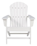 Benzara Contemporary Plastic Adirondack Chair with Slatted Back, White BM209700 White Plastic BM209700