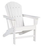 Benzara Contemporary Plastic Adirondack Chair with Slatted Back, White BM209700 White Plastic BM209700