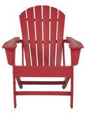 Benzara Contemporary Plastic Adirondack Chair with Slatted Back, Red BM209702 Red Plastic BM209702