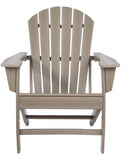 Benzara Contemporary Plastic Adirondack Chair with Slatted Back, Brown BM209703 Brown Plastic BM209703