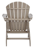 Benzara Contemporary Plastic Adirondack Chair with Slatted Back, Brown BM209703 Brown Plastic BM209703