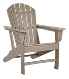 Benzara Contemporary Plastic Adirondack Chair with Slatted Back, Brown BM209703 Brown Plastic BM209703