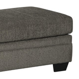 Benzara Wooden Ottoman with Fabric Upholstery and Tapered Block Legs, Gray BM209705 Gray Wood and Fabric BM209705