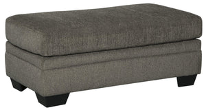 Benzara Wooden Ottoman with Fabric Upholstery and Tapered Block Legs, Gray BM209705 Gray Wood and Fabric BM209705