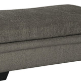 Benzara Wooden Ottoman with Fabric Upholstery and Tapered Block Legs, Gray BM209705 Gray Wood and Fabric BM209705