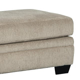 Benzara Contemporary Wooden Ottoman with Fabric Upholstery, Gray BM209706 Gray Wood and Fabric BM209706