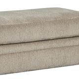 Benzara Contemporary Wooden Ottoman with Fabric Upholstery, Gray BM209706 Gray Wood and Fabric BM209706