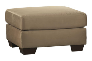 Benzara Wooden Ottoman with Polyester Upholstery and Tapered Block Legs, Brown BM209709 Brown Wood and Fabric BM209709