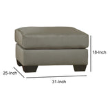 Benzara Contemporary Style Polyester Upholstered Ottoman with Squared Top, Gray BM209711 Gray Wood and Fabric BM209711