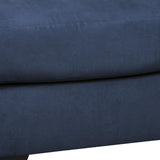 Benzara Fabric Upholstered Ottoman with Block Tapered Legs, Dark Blue BM209713 Dark Blue Wood and Fabric BM209713