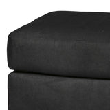 Benzara Wooden Ottoman with Fabric Upholstery and Padded Seating, Black BM209714 Black Wood and Fabric BM209714