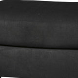 Benzara Wooden Ottoman with Fabric Upholstery and Padded Seating, Black BM209714 Black Wood and Fabric BM209714