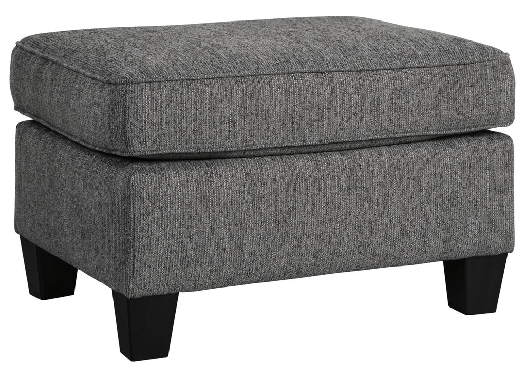 Benzara Square Wooden Ottoman with Textured Upholstery and Tapered Legs, Gray BM209716 Gray Wood and Fabric BM209716