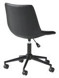 Benzara Faux Leather Upholstered Metal Base Swivel Chair, Black BM209717 Black Solid Wood, Metal and Plastic BM209717