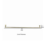 Benzara 32 Inch Tubular Metal Wall Mounting Bar Hanger, Brass BM209864 Brass Metal BM209864