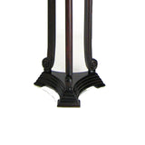 Benzara Wooden Pedestal Stand with Cabriole legs and Engravings, Brown BM210122 Brown Solid Wood BM210122