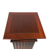 Benzara Transitional Molded Wooden Frame Pedestal Stand, Brown BM210125 Brown Solid Wood BM210125