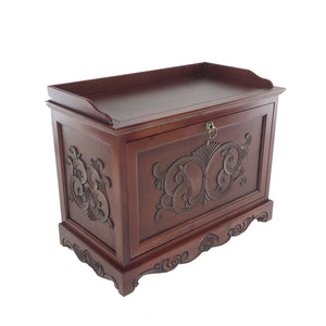 Benzara Engraved Wooden Shoe Cabinet with Drop Down Opening and Metal Hinges, Brown BM210127 Brown Solid Wood BM210127