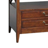 Benzara Wooden TV Stand with 2 Drawers and 1 Open Shelf, Dark Brown BM210139 Brown Solid Wood BM210139