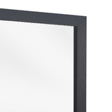 Benzara Transitional Style Rectangular Mirror with Wooden Frame, Black and Silver BM210180 Black and Silver MDF, Solid Wood, Mirror BM210180