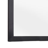 Benzara Transitional Style Rectangular Mirror with Wooden Frame, Black and Silver BM210180 Black and Silver MDF, Solid Wood, Mirror BM210180