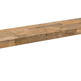 Benzara Rectangular Reclaimed Wood Bench with Sled Base, Distressed Brown BM210340 Brown Solid Wood BM210340