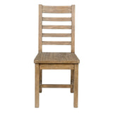 Benzara Farmhouse Wooden Dining Chair with Ladder Back, Brown BM210350 Brown Solid Wood BM210350