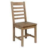 Farmhouse Wooden Dining Chair with Ladder Back, Brown