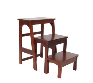 Benzara Traditional Style Wooden 3 Step Folding Table, Oak Brown BM210396 Brown Solid Wood BM210396