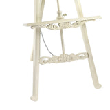 Benzara Wooden Hand Carved Tripod Easel with Back Leg Support, White BM210400 White Solid Wood BM210400