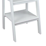 Benzara 5 Tier Wooden Storage Shelf Ladder with Open Back and Sides, White BM210404 White Solid Wood BM210404